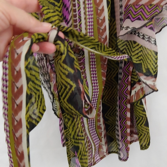 Forever21 Top Blouse Sheer Multi Color Size SP - Picture 5 of 8